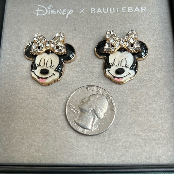 Disney x BAUBLEBAR Minnie Mouse Rhinestone Bow Earrings New - Picture 3 of 6